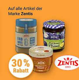 30% Rabatt auf alle Artikel der Marke Zentis