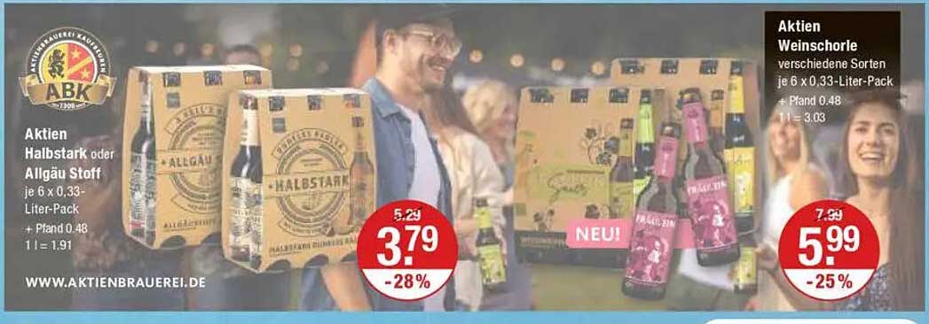 Aktien Halbstark oder Allgäu Stoff 6 x 0,33-Liter-Pack