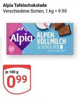 Alpia Tafelschokolade - Alpen Vollmilch Schokolade