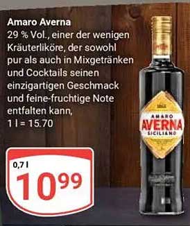 Amaro Averna Kräuterlikör 0,7 l für 10,99 €