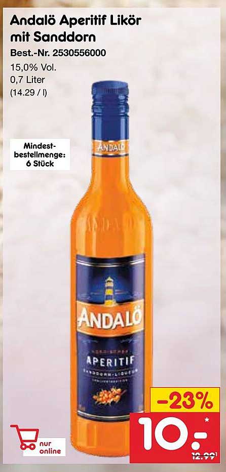 Andalö Aperitif Likör mit Sanddorn