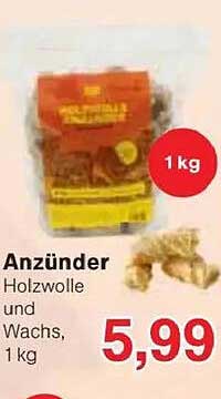 Anzünder Holzwolle und Wachs, 1 kg