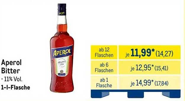 Aperol Bitter - 1-l-Flasche