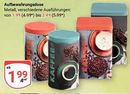Aufbewahrungsdose Metalls, verschiedene Ausführungen