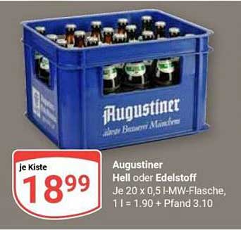 Augustiner Hell oder Edelstoff je Kiste