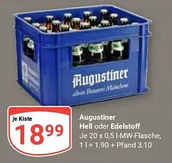 Augustiner Hell oder Edelstoff - je Kiste