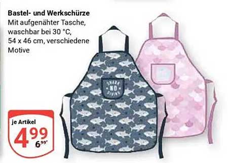 Bastel- und Werksschürze mit aufgenähter Tasche