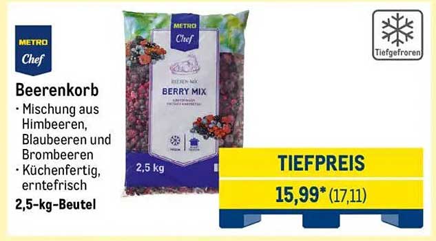 Beerenkorb - Mischung aus Himbeeren, Blaubeeren und Brombeeren