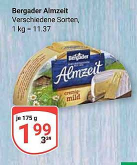Bergader Almzeit - Verschiedene Sorten, 175 g für 1,99 €