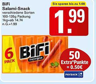 BiFi Salami-Snack 6 Pack (verschiedene Sorten)