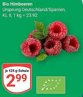 Bio Himbeeren 125 g - fruchtiger Genuss zum besten Preis!