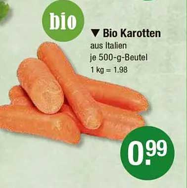Bio Karotten aus Italien - je 500-g-Beutel