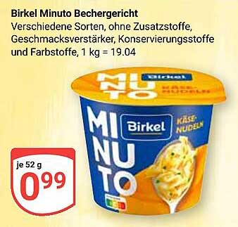 Birkel Minuto Bechergericht - Käse Nudeln