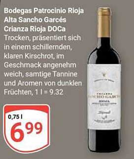 Bodegas Patrocinio Rioja Alta Sancho Garcés Crianza Rioja DOCa