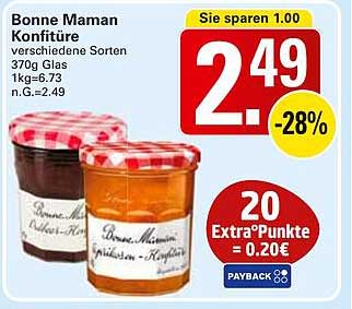 Bonne Maman Konfitüre verschiedene Sorten 370g Glas