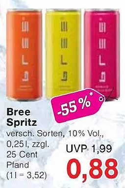 Bree Spritz - Verschiedene Sorten, 10% Vol., 0,25l