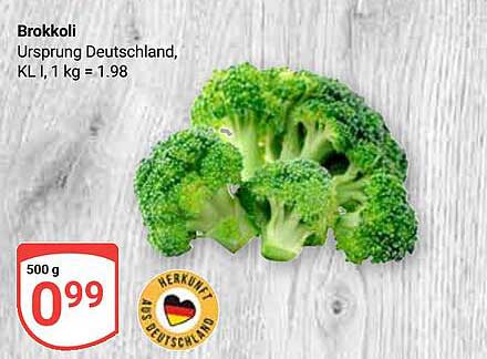 Brokkoli aus Deutschland, 500 g für nur 0,99 €