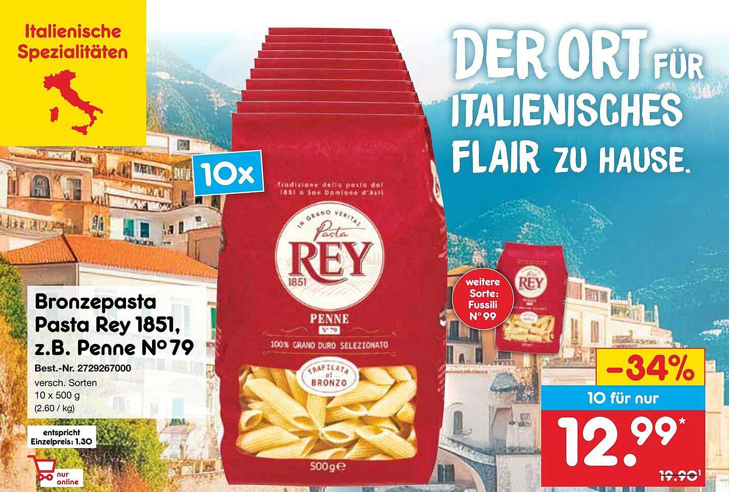 Bronzepasta Pasta Rey 1851, z.B. Penne N°79