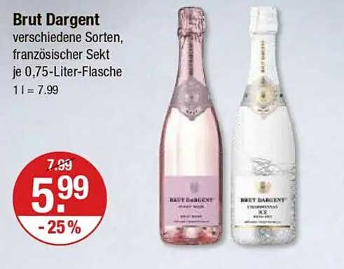 Brut Dargent - französischer Sekt, verschiedene Sorten je 0,75-Liter-Flasche
