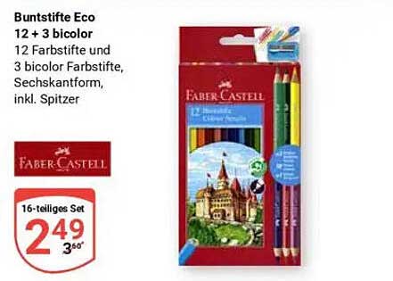 Buntstifte Eco 12 + 3 bicolor
