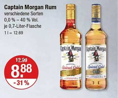 Captain Morgan Rum – verschiedene Sorten