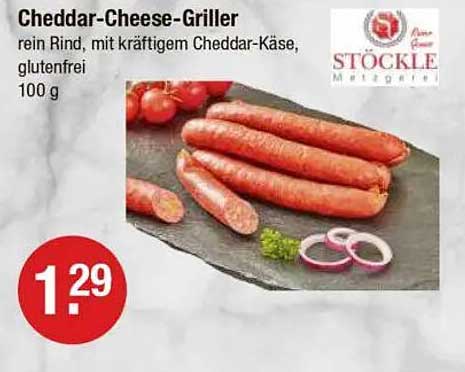Cheddar-Cheese-Griller - rein Rind, mit kräftigem Cheddar-Käse, glutenfrei, 100 g