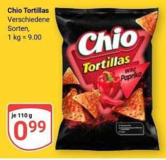 Chio Tortillas Verschiedene Sorten, 110 g für nur 0,99 €