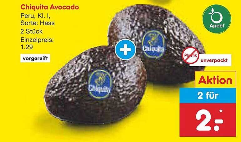 Chiquita Avocado, 2 Stück für 2 €