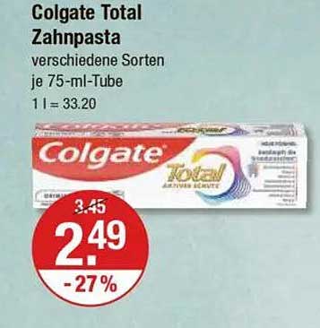 Colgate Total Zahnpasta verschiedene Sorten je 75-ml-Tube