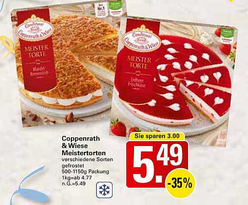 Coppenrath & Wiese Meistertorten - verschiedene Sorten gefrostet