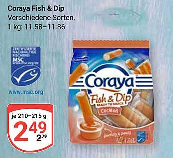 Coraya Fish & Dip - Verschiedene Sorten, 210-215 g
