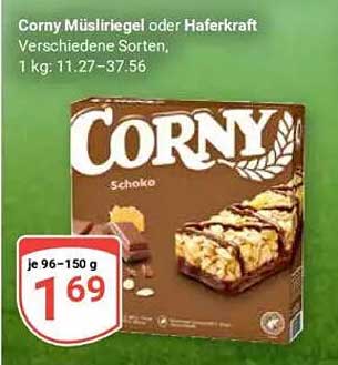 Corny Müsliriegel oder Haferkraft, 1 kg: 11,27–37,56