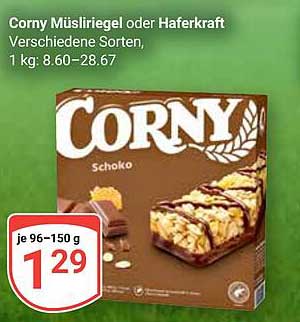 Corny Müsliriegel oder Haferkraft – Verschiedene Sorten