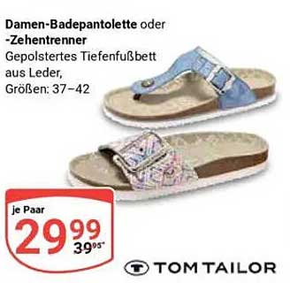 Damen-Badepantoletten oder Zehentrenner von Tom Tailor