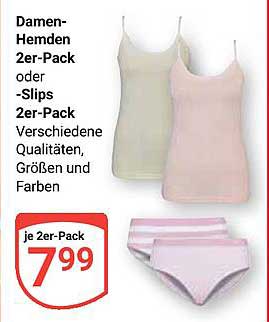 Damen-Hemden 2er-Pack oder -Slips 2er-Pack