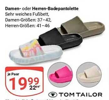 Damen- oder Herren-Badepantolette von Tom Tailor