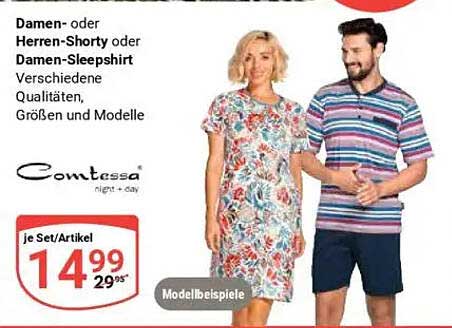Damen- oder Herren-Shorty oder Damen-Sleepshirt