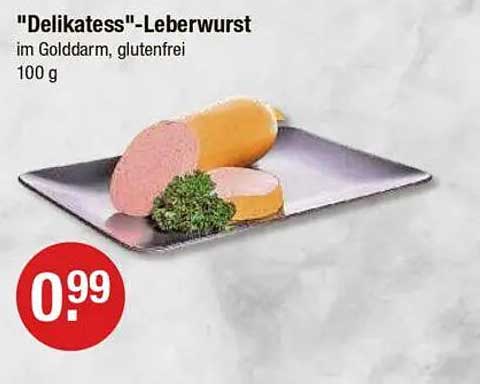 "Delikatess"-Leberwurst im Golddarm, glutenfrei
