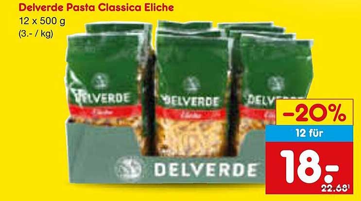 Delverde Pasta Classica Eliche - 12 x 500 g