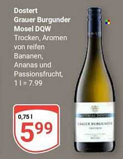 Dostert Grauer Burgunder Mosel DQW trocken 0,75 l