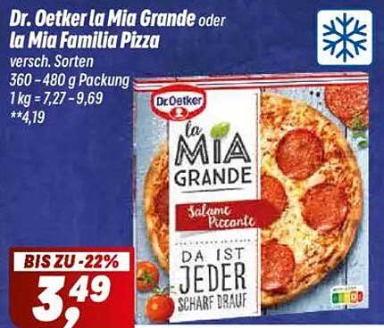 Dr. Oetker la Mia Grande oder la Mia Familia Pizza