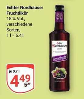Echter Nordhäuser Fruchtlikör 18 % Vol.