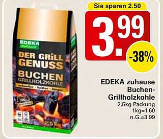 EDEKA zuhause Buchen-Grillholzkohle 2,5kg