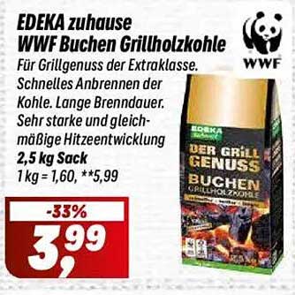 EDEKA zuhause WWF Buchen Grillholzkohle