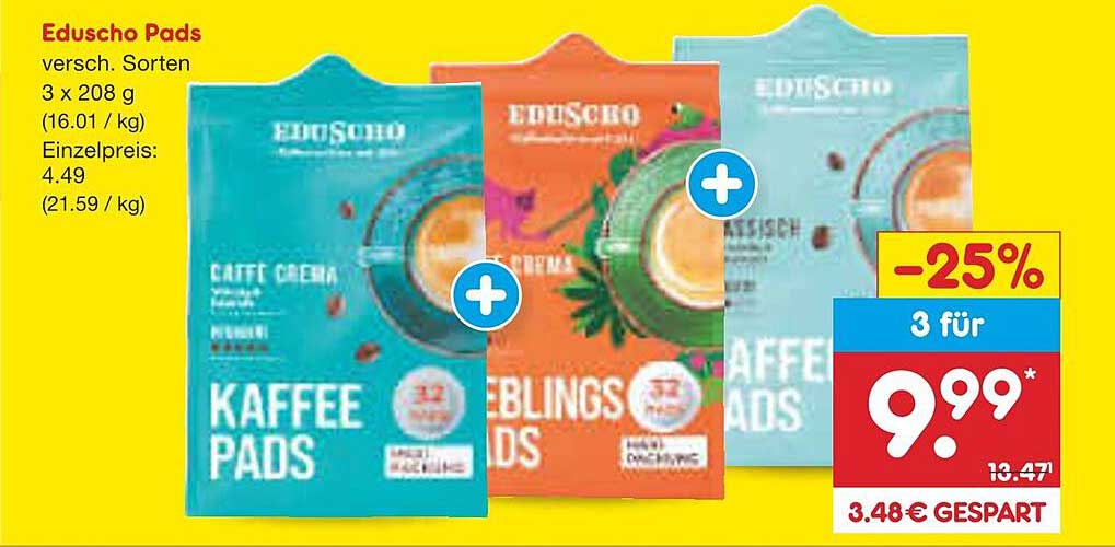 Eduscho Pads – Verschiedene Sorten