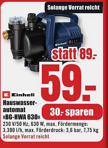 Einhell Hauswasserautomat BG-HWA 630