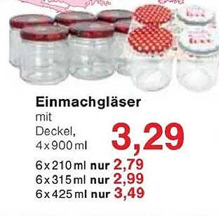 Einmachgläser mit Deckel, 4 x 900 ml