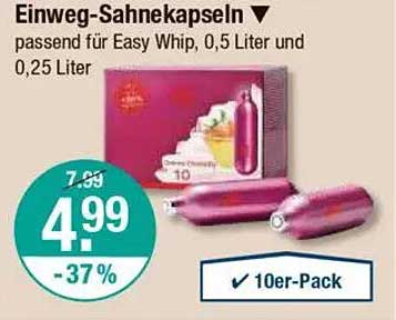 Einweg-Sahnekapseln für Easy Whip – 10er-Pack