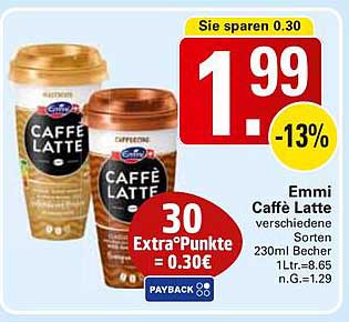 Emmi Caffè Latte verschiedene Sorten 230ml Becher