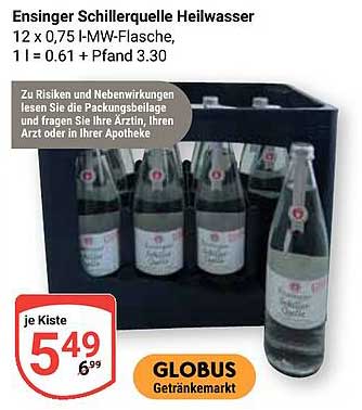 Ensinger Schillerquelle Heilwasser 12 x 0,75 l-MW-Flasche
